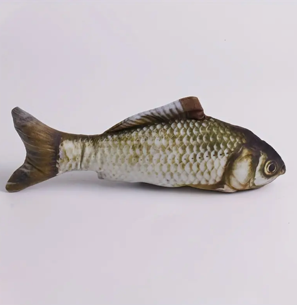Pet Cute Fish Design Cat Teaser Plush Toy