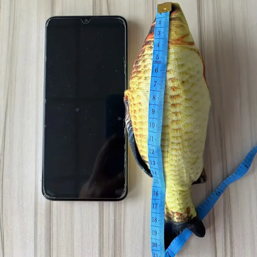 Pet Cute Fish Design Cat Teaser Plush Toy