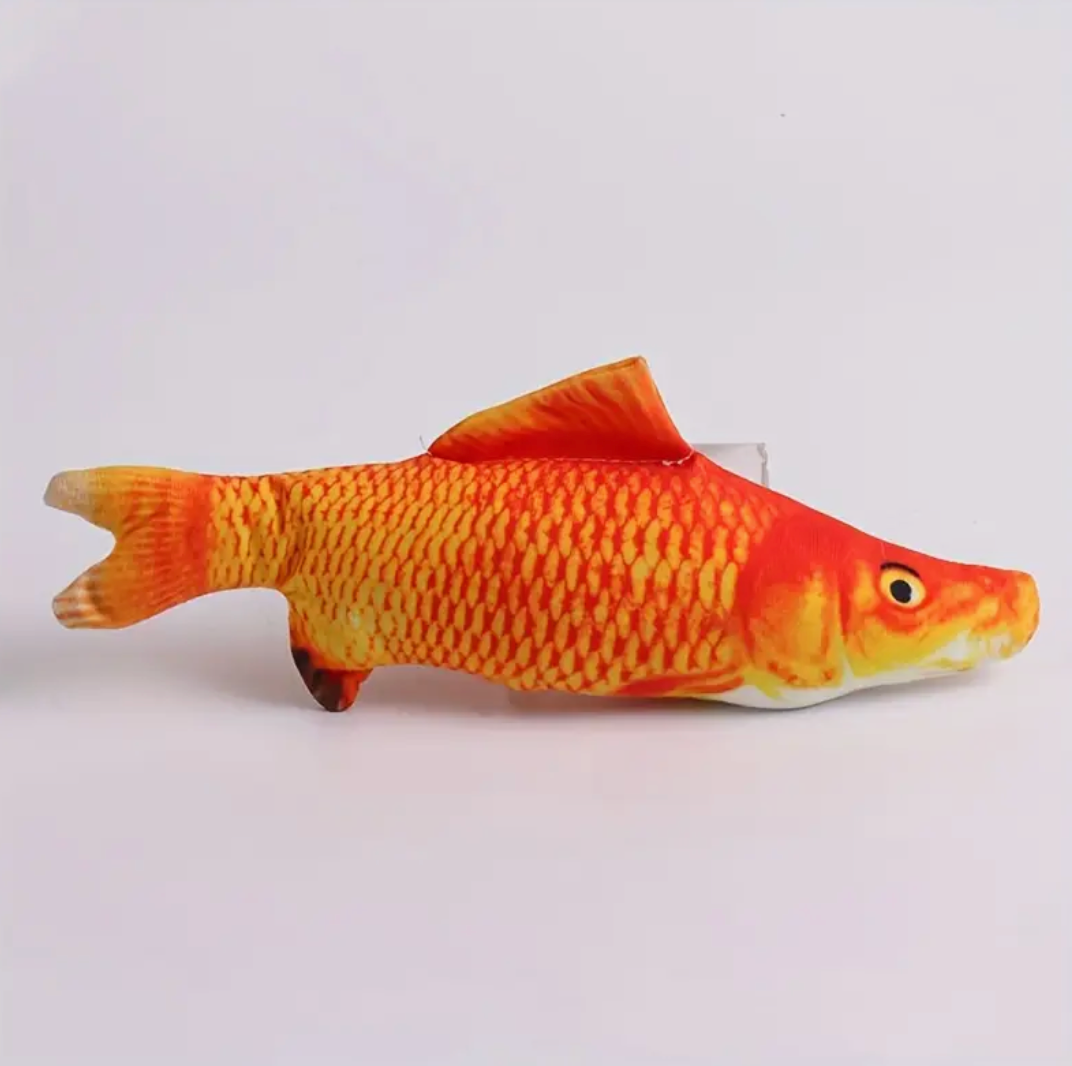Pet Cute Fish Design Cat Teaser Plush Toy