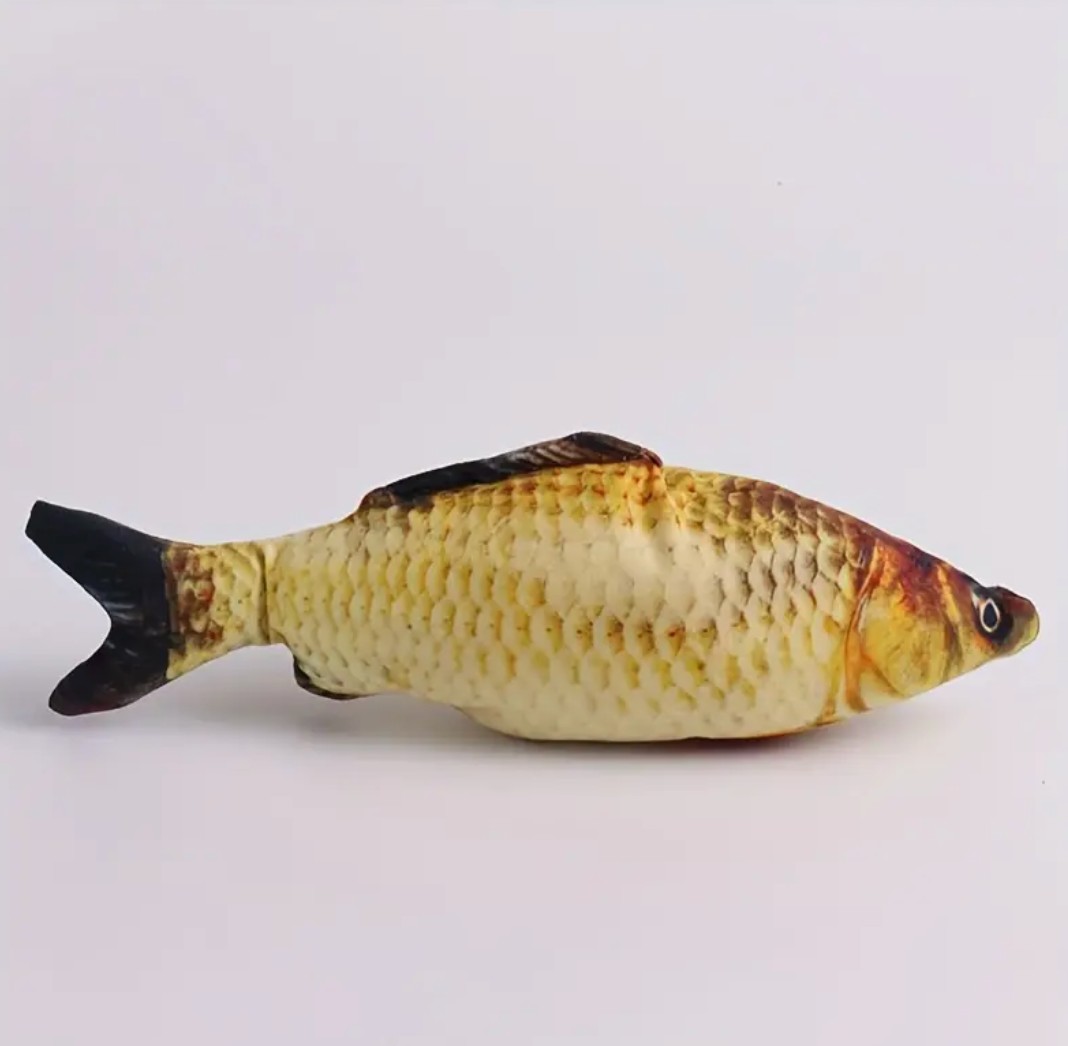 Pet Cute Fish Design Cat Teaser Plush Toy