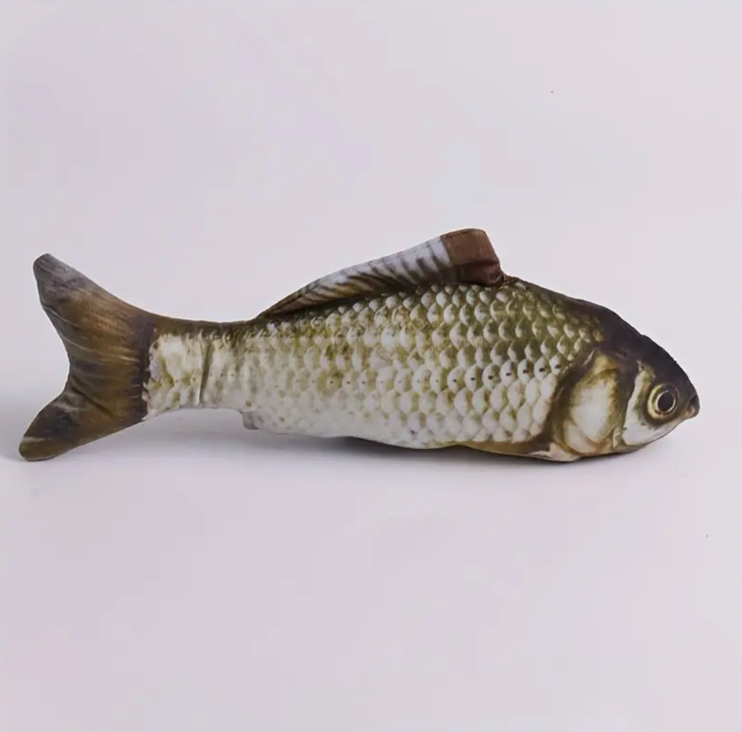 Pet Cute Fish Design Cat Teaser Plush Toy