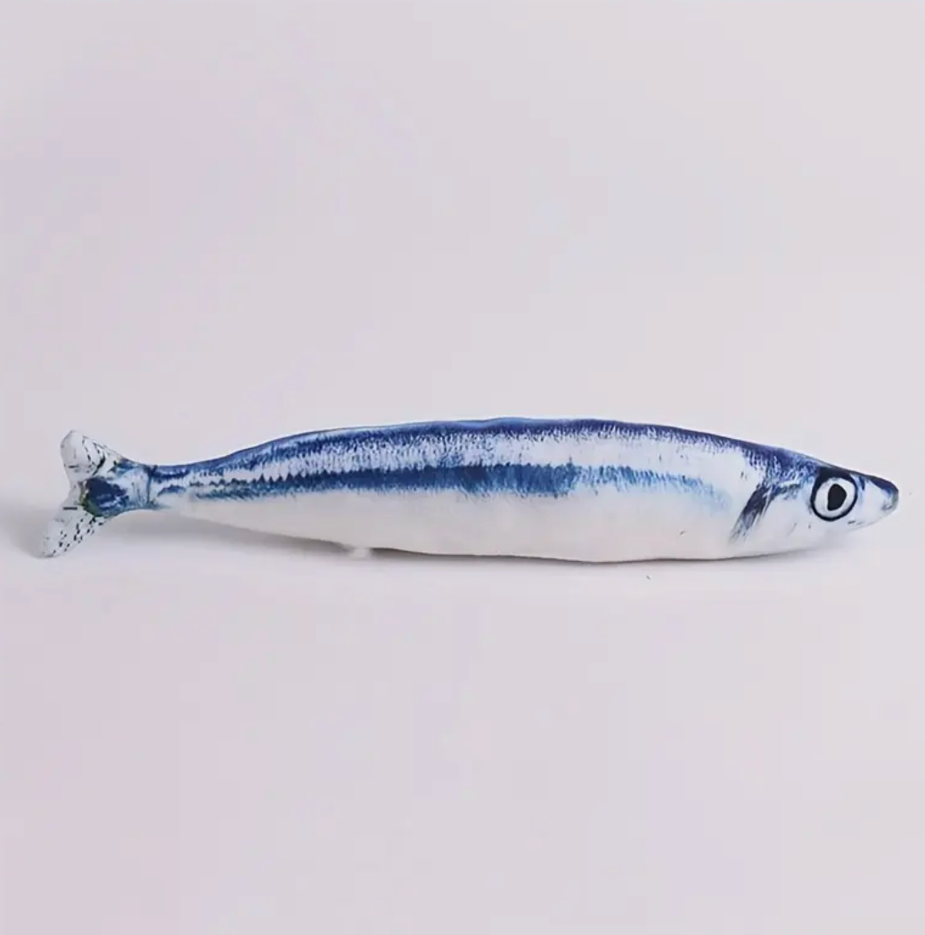 Pet Cute Fish Design Cat Teaser Plush Toy