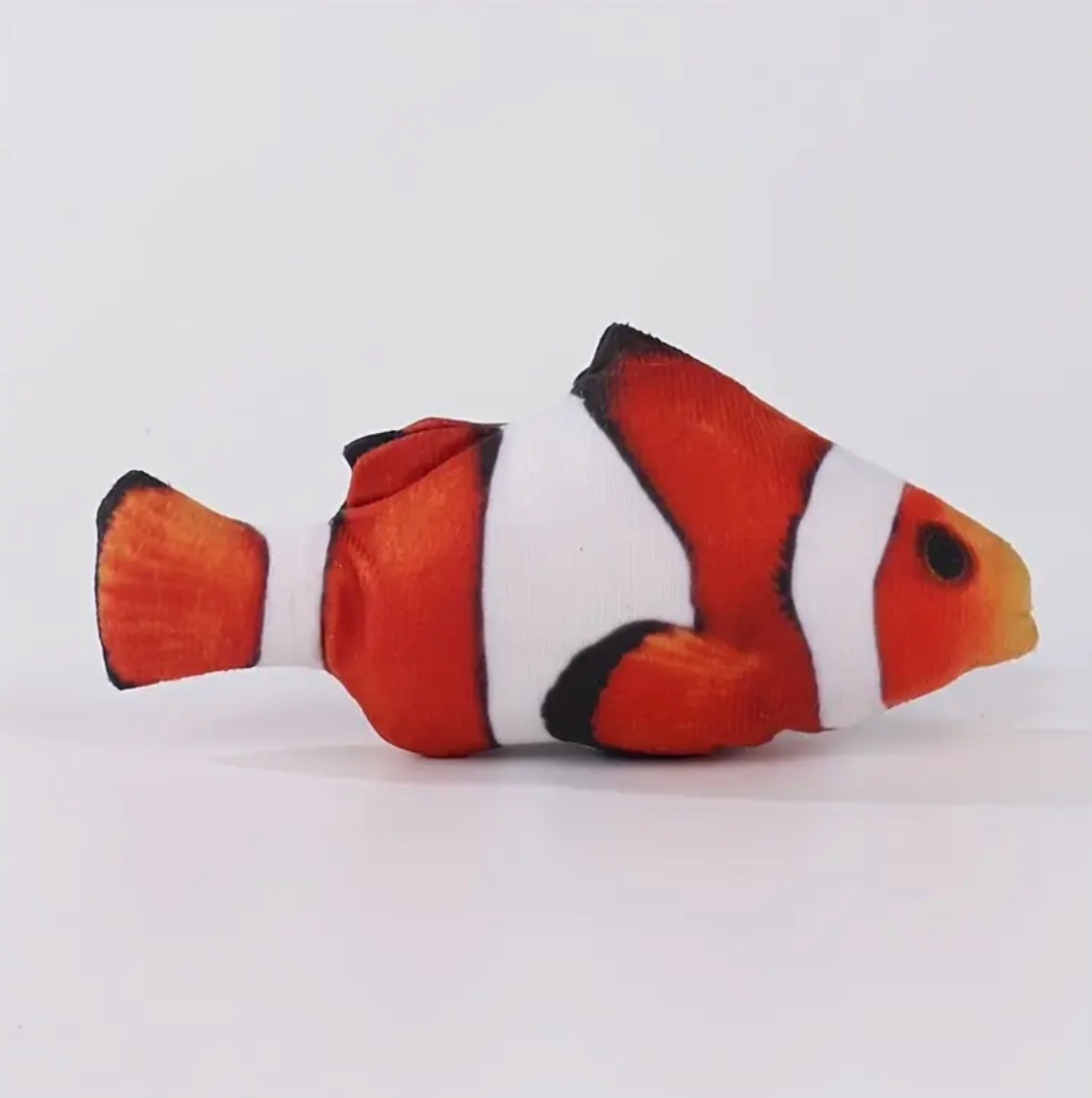 Pet Cute Fish Design Cat Teaser Plush Toy