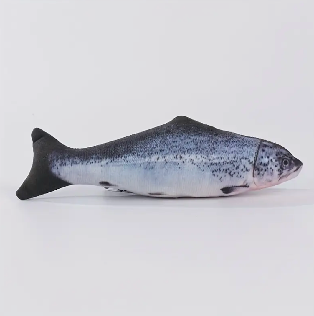 Pet Cute Fish Design Cat Teaser Plush Toy