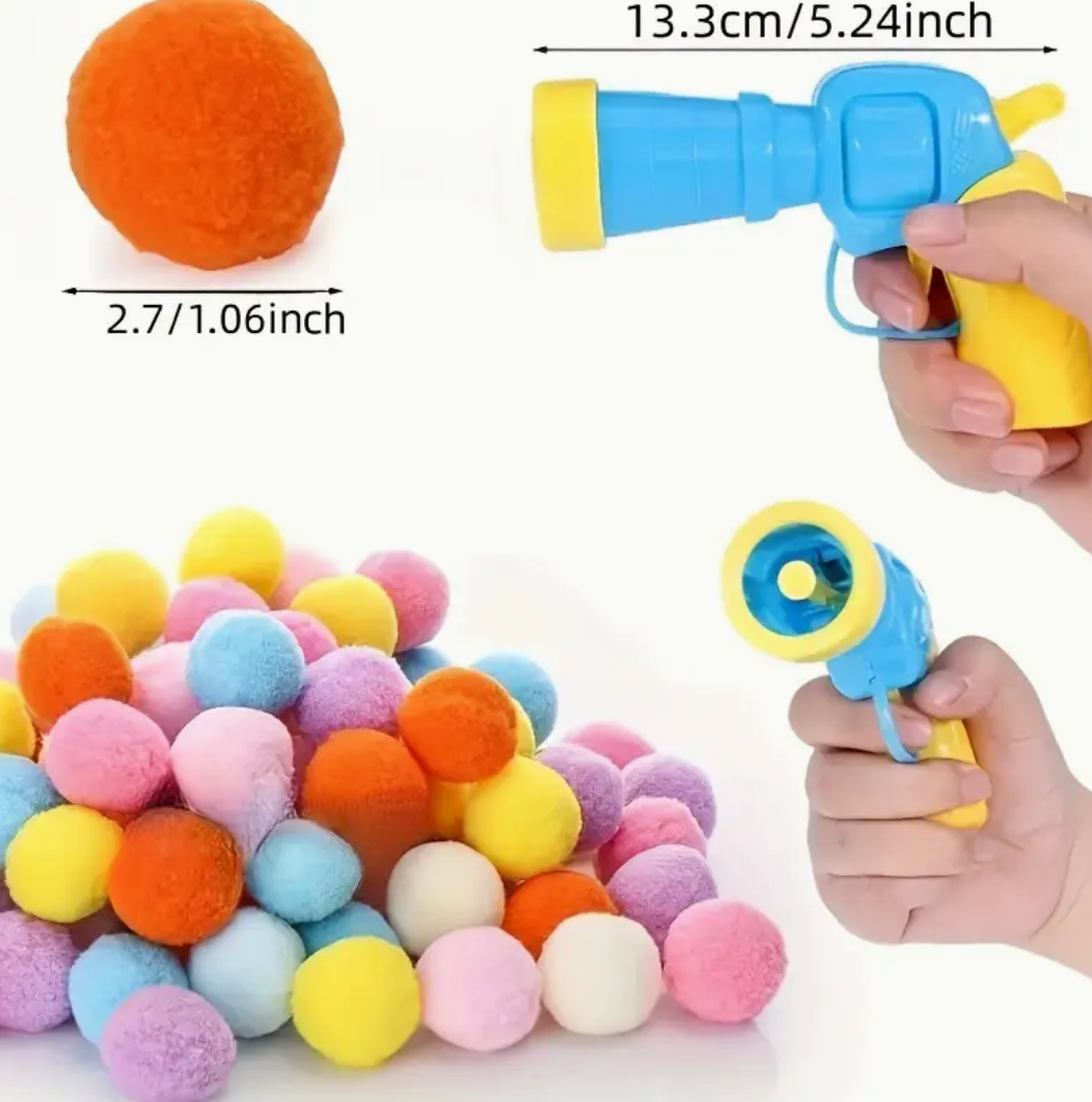 Interactive Cat Launcher Toy with 20 Plush Balls