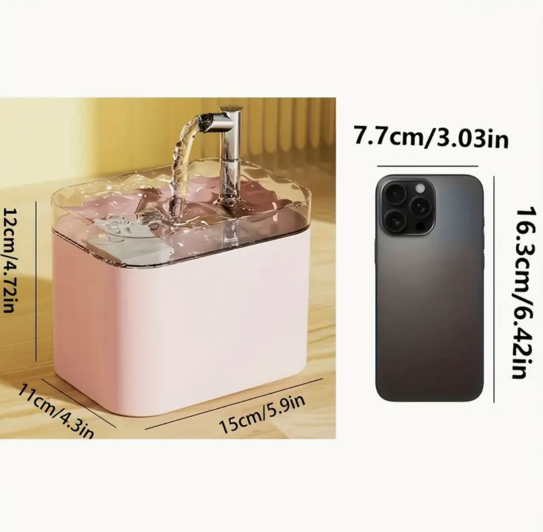 1.5L Automatic Cat Water Fountain – Gravity-Fed, Low Voltage, Continuous Fresh Flow for Multi-Cat Homes