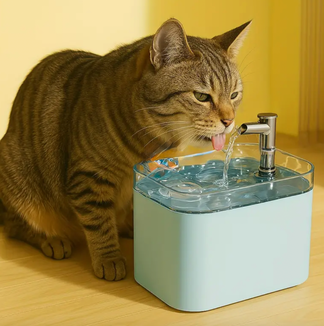 1.5L Automatic Cat Water Fountain – Gravity-Fed, Low Voltage, Continuous Fresh Flow for Multi-Cat Homes