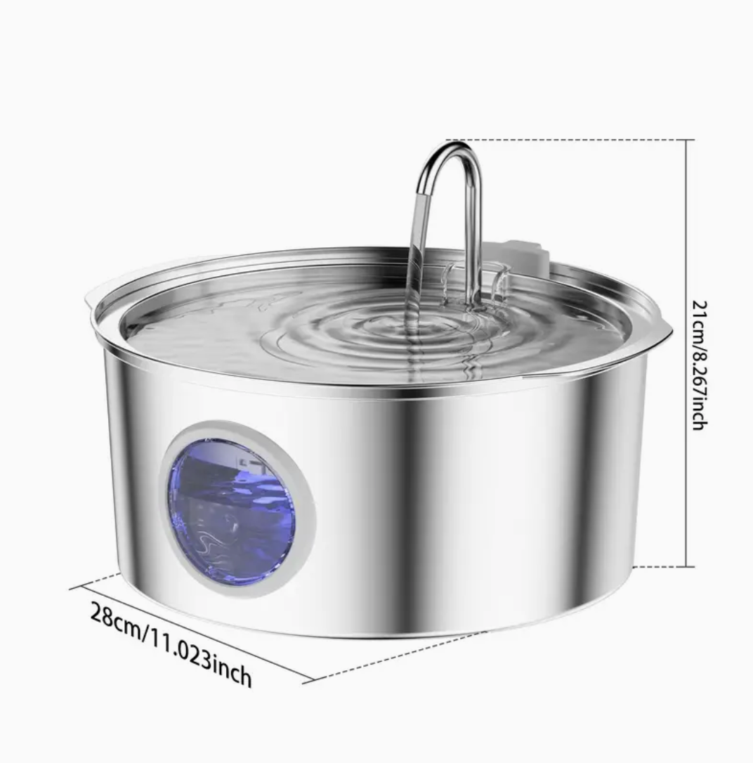 7L Smart Stainless Steel Pet Water Fountain – Automatic USB-Powered Dispenser for Dogs & Cats, Large Capacity & Easy-Clean Design