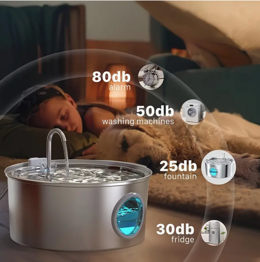 7L Smart Stainless Steel Pet Water Fountain – Automatic USB-Powered Dispenser for Dogs & Cats, Large Capacity & Easy-Clean Design