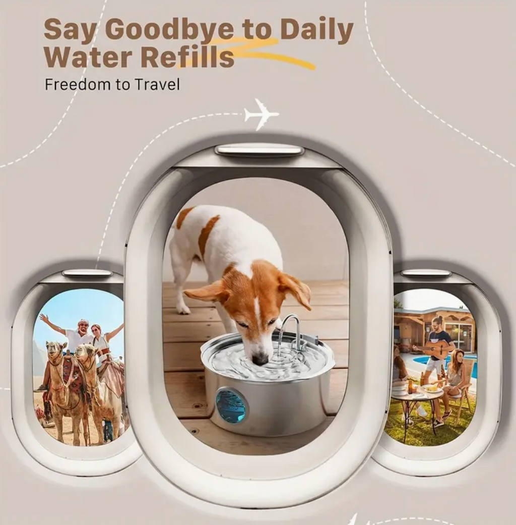 7L Smart Stainless Steel Pet Water Fountain – Automatic USB-Powered Dispenser for Dogs & Cats, Large Capacity & Easy-Clean Design