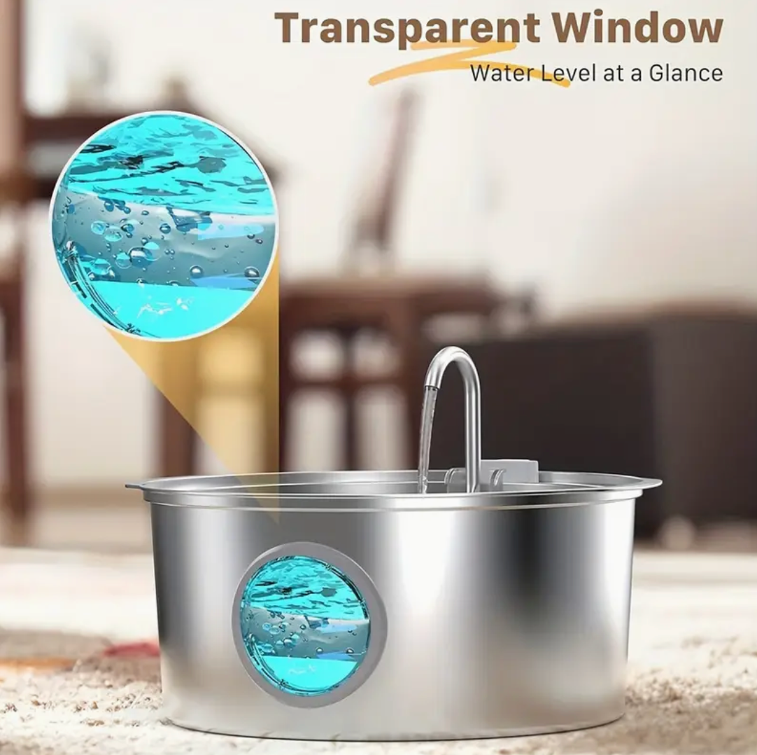 7L Smart Stainless Steel Pet Water Fountain – Automatic USB-Powered Dispenser for Dogs & Cats, Large Capacity & Easy-Clean Design