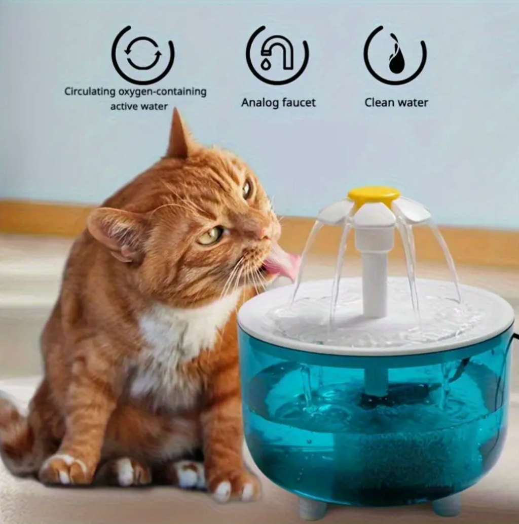 Automatic Flower-Shaped Pet Water Fountain – Fresh Flow Dispenser for Cats & Dogs