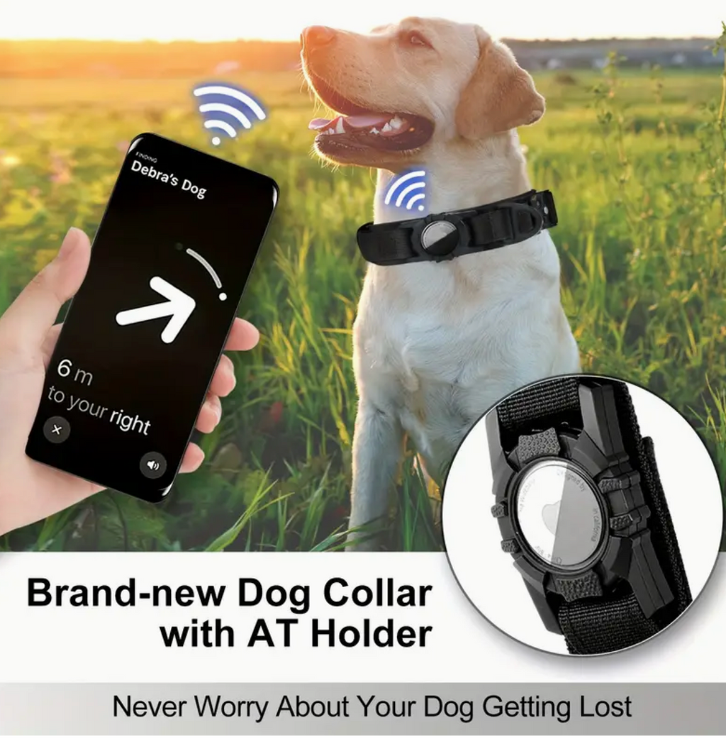 Tactical Nylon Dog Collar with GPS Holder – Adjustable Military-Grade Training Collar for All Breeds, Heavy-Duty & Secure Fit