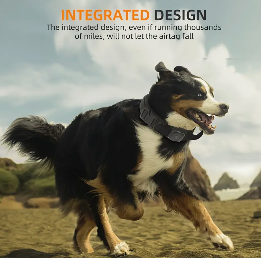 Durable Tactical Dog Collar with Integrated AirTag Holder – Heavy-Duty, Padded, Adjustable Collar for Medium to Large Dogs