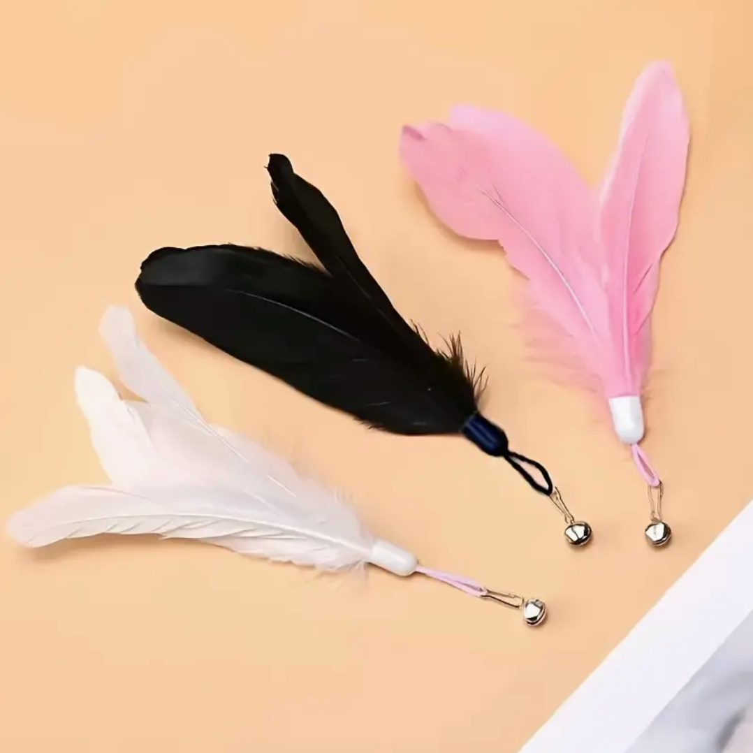 Interactive Cat Feather Toy with Suction Cup Base – Durable Stick, Realistic Feather Design, No Battery Needed