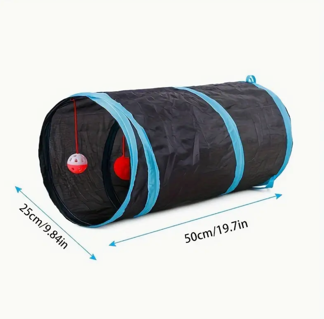 Large Collapsible Cat Tunnel with Play Ball & Peek Holes – Multi-Level Interactive Tube for Cats, Kittens & Small Dogs