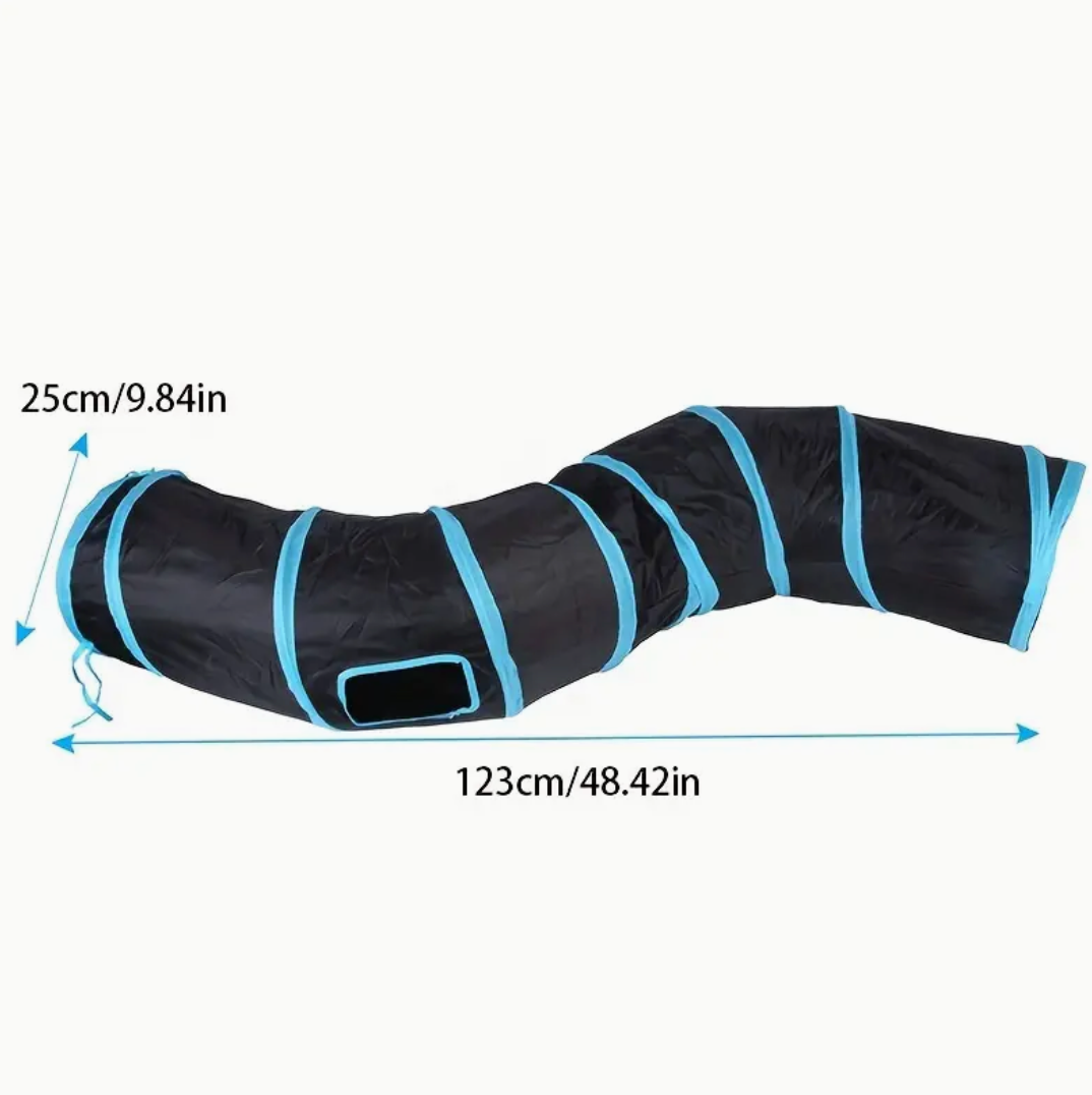 Large Collapsible Cat Tunnel with Play Ball & Peek Holes – Multi-Level Interactive Tube for Cats, Kittens & Small Dogs
