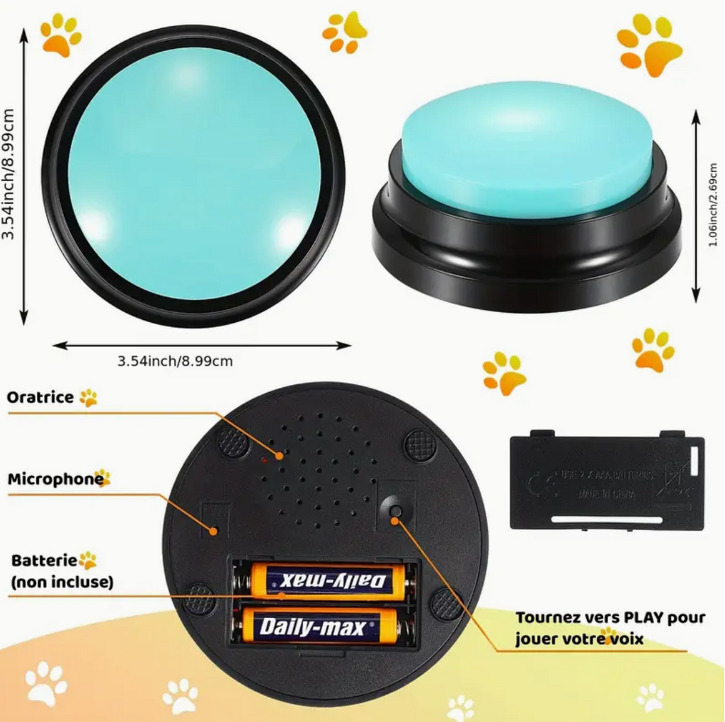 Voice Recording Button Pet Toys – 4/8/11pcs Recordable Talking Buttons for Dog & Cat Communication Training