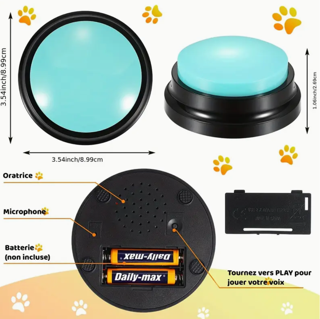 Voice Recording Button Pet Toys – 4/8/11pcs Recordable Talking Buttons for Dog & Cat Communication Training
