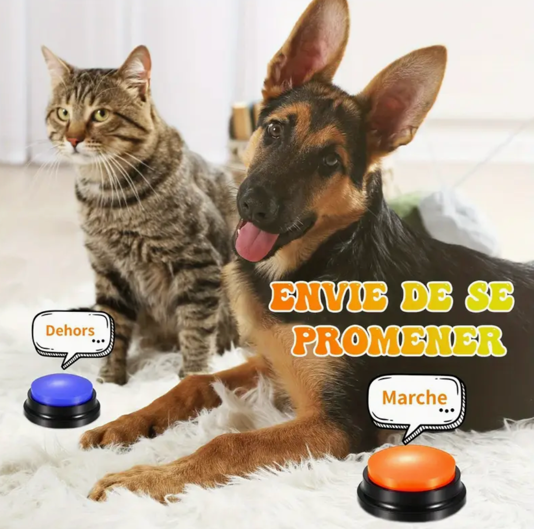 Voice Recording Button Pet Toys – 4/8/11pcs Recordable Talking Buttons for Dog & Cat Communication Training