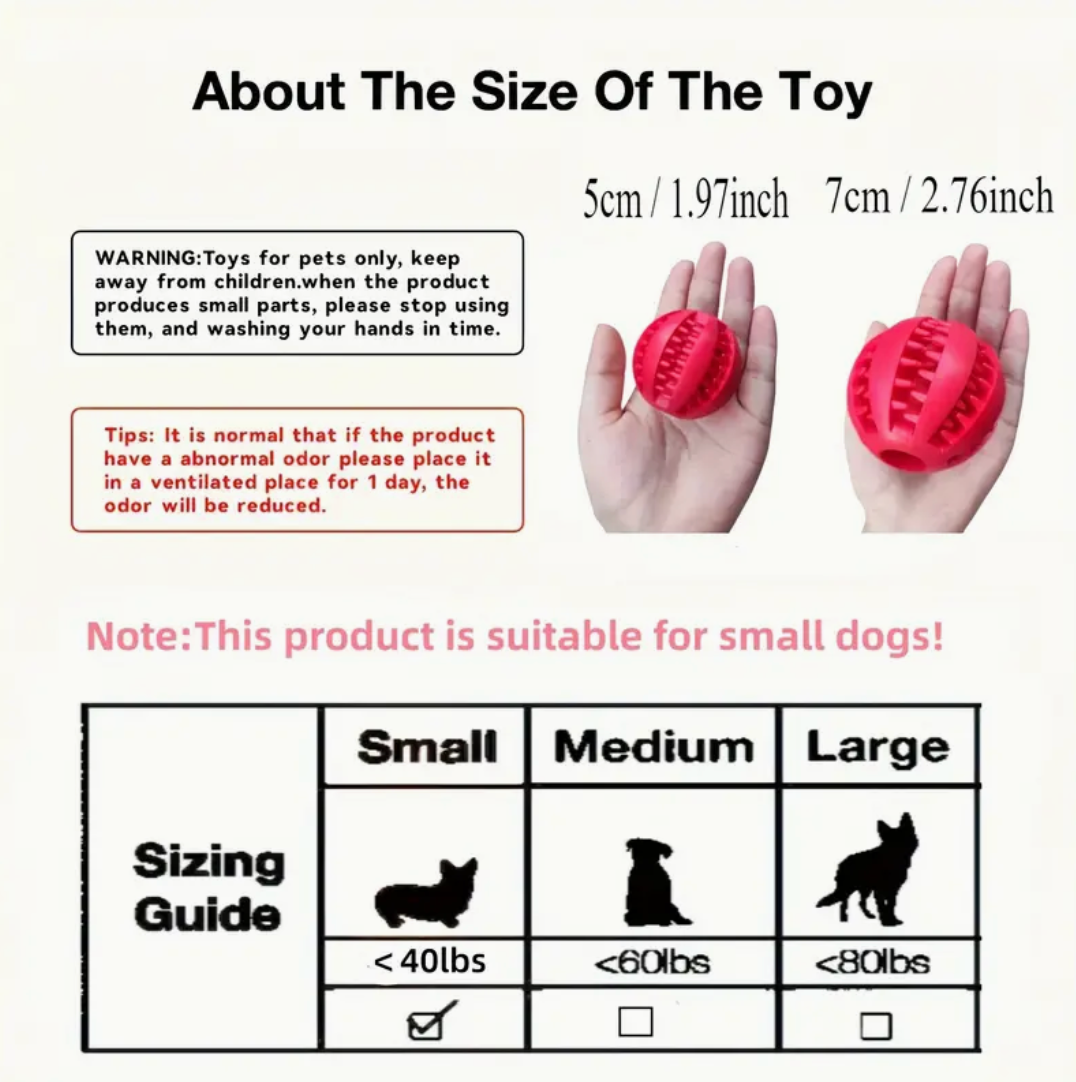 Interactive Rubber Dog Ball Toy – Elastic Chew Toy & Treat Dispenser for Dogs