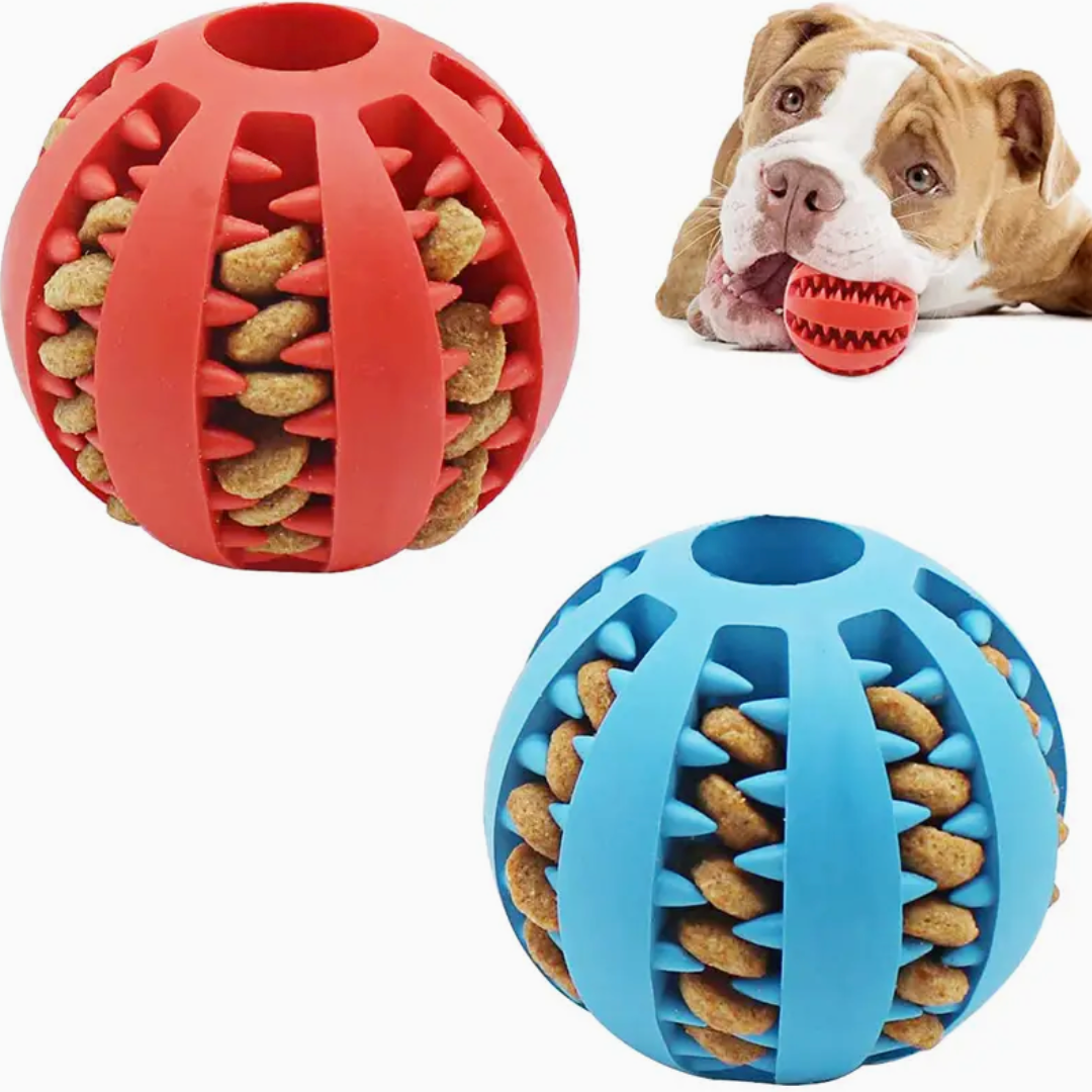 Interactive Rubber Dog Ball Toy – Elastic Chew Toy & Treat Dispenser for Dogs