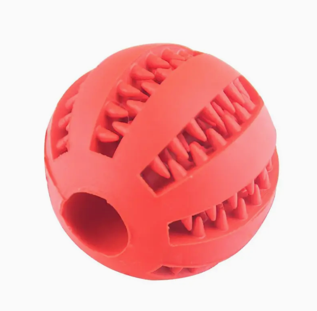 Interactive Rubber Dog Ball Toy – Elastic Chew Toy & Treat Dispenser for Dogs