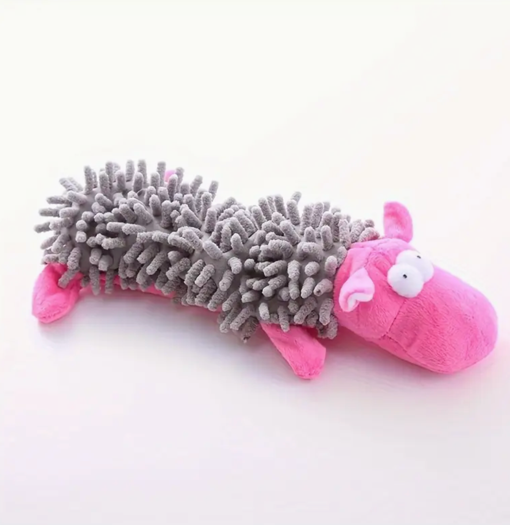 Interactive Plush Dog Toy with Squeaker – Fun Chew & Molar Training Toy for Puppies and Small Dogs