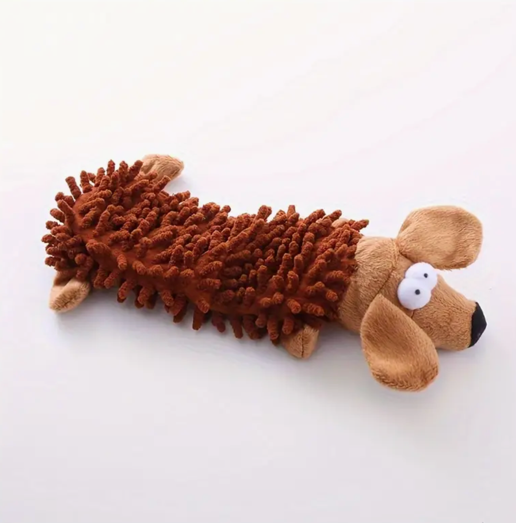 Interactive Plush Dog Toy with Squeaker – Fun Chew & Molar Training Toy for Puppies and Small Dogs