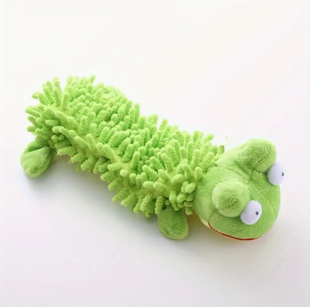 Interactive Plush Dog Toy with Squeaker – Fun Chew & Molar Training Toy for Puppies and Small Dogs