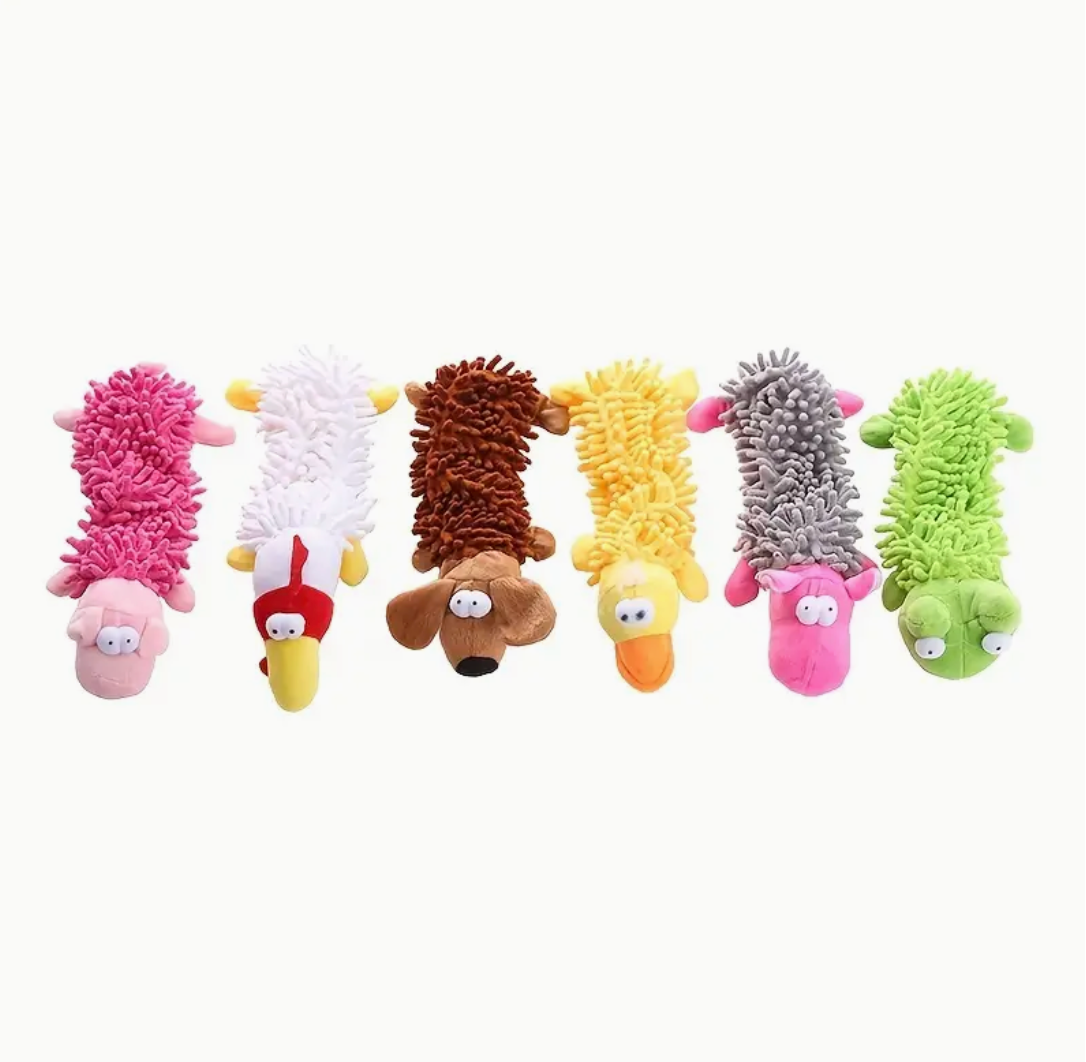 Interactive Plush Dog Toy with Squeaker – Fun Chew & Molar Training Toy for Puppies and Small Dogs