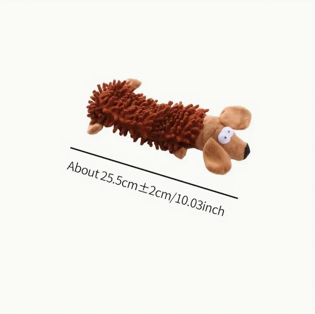 Interactive Plush Dog Toy with Squeaker – Fun Chew & Molar Training Toy for Puppies and Small Dogs