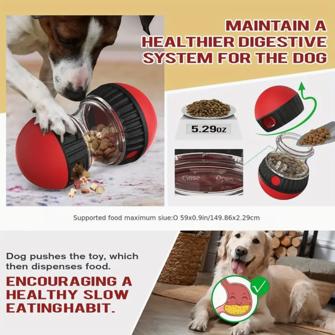 Interactive Slow Feeder Dog Food Dispenser Ball – Anti-Choking, Chew-Resistant Treat Toy for Smart Feeding & Weight Control