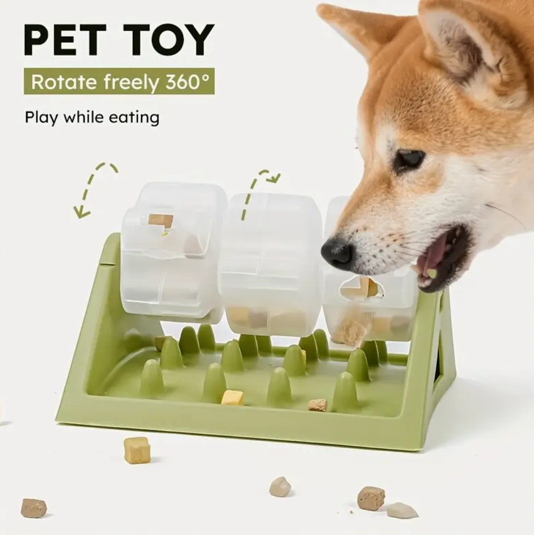 Interactive Automatic Slow Feeder Dog  Food Dispenser & Puzzle Toy – Smart Treat Dispenser