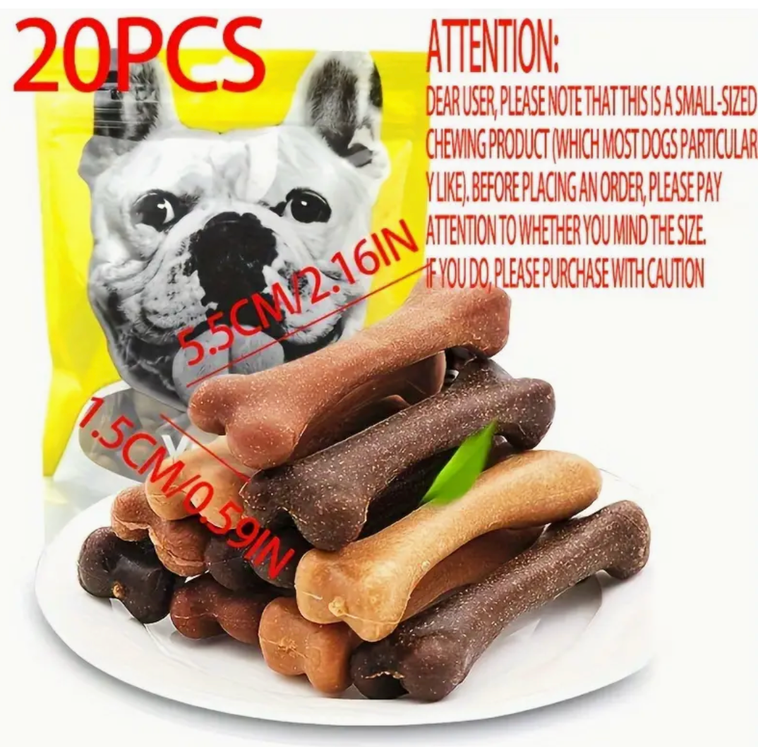 20pcs Dog Tooth Stick Set – Teeth Cleaning Bone Chew Toys for Dogs of All Sizes