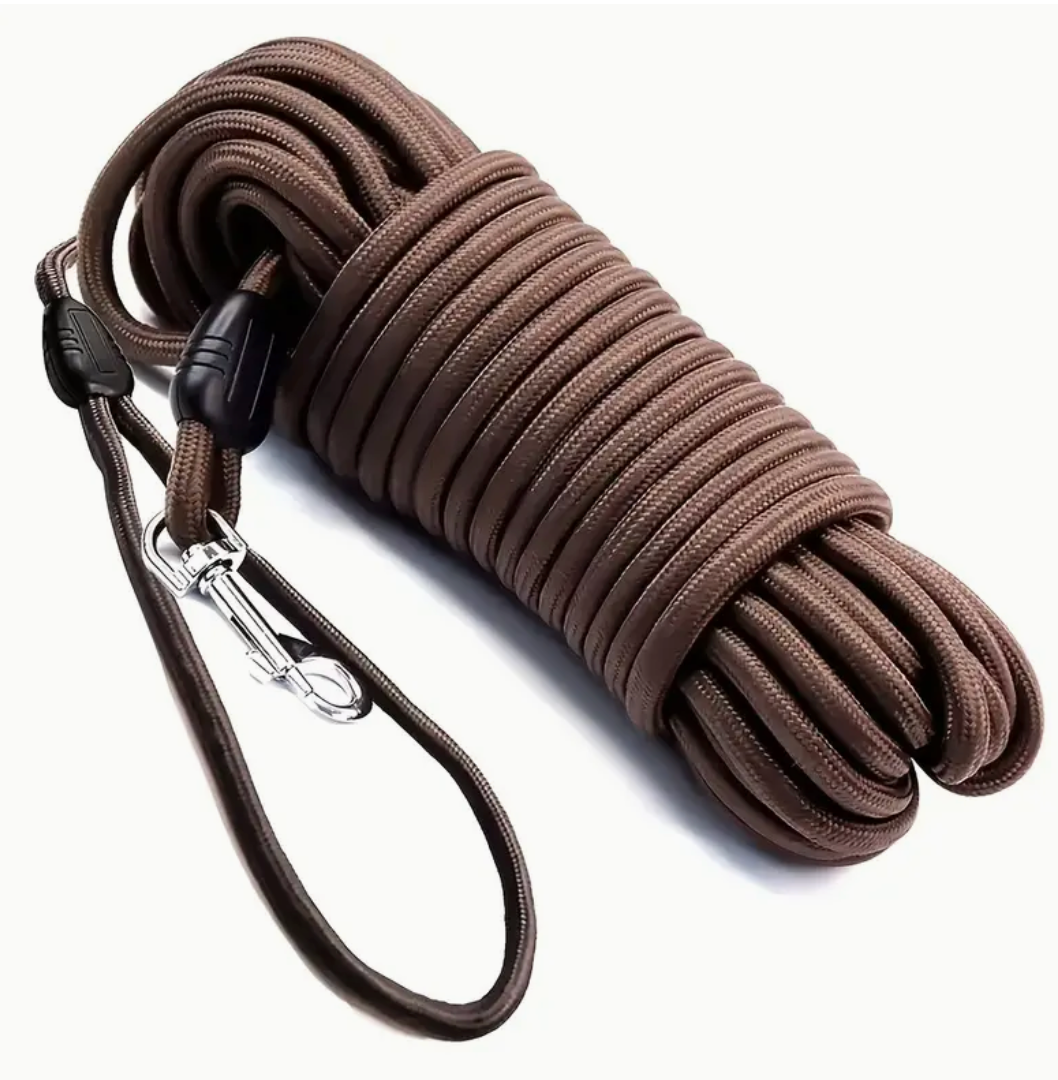 360° Tangle-Free Dog Leash – Long Nylon Rope with Metal Clasp & Ergonomic Handle for All Dog Sizes
