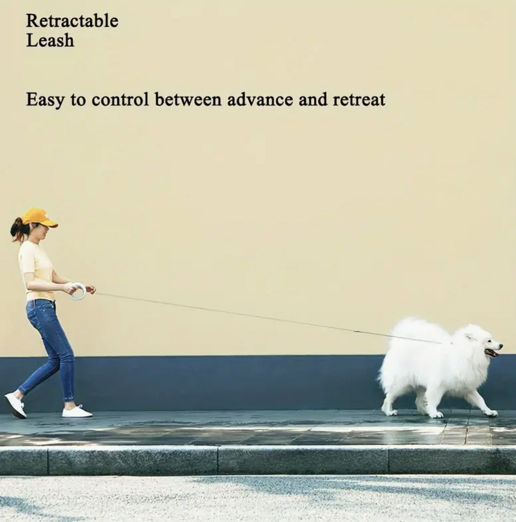 Deluxe Telescopic Dog Leash – Adjustable, Wearable Design for Medium & Large Breeds