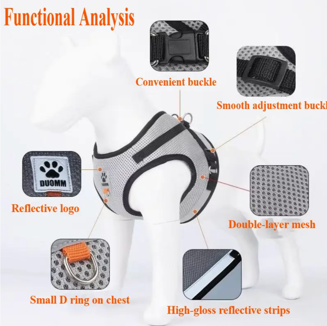 Cat & Dog Vest-Style Harness with Leash – Adjustable Escape-Proof Safety Set