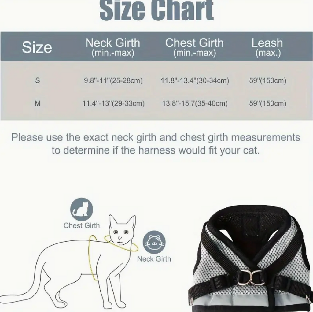 Cat & Dog Vest-Style Harness with Leash – Adjustable Escape-Proof Safety Set