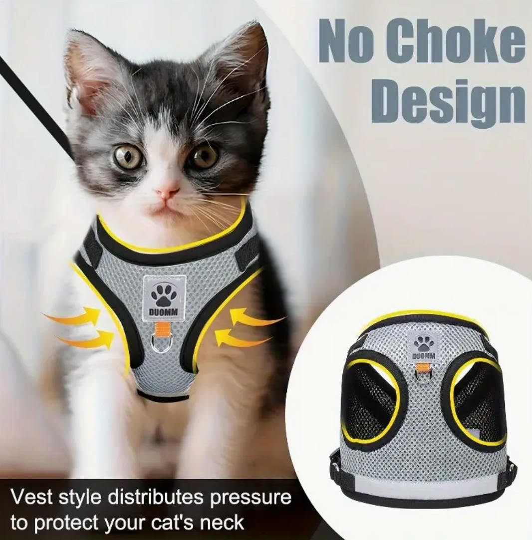 Cat & Dog Vest-Style Harness with Leash – Adjustable Escape-Proof Safety Set