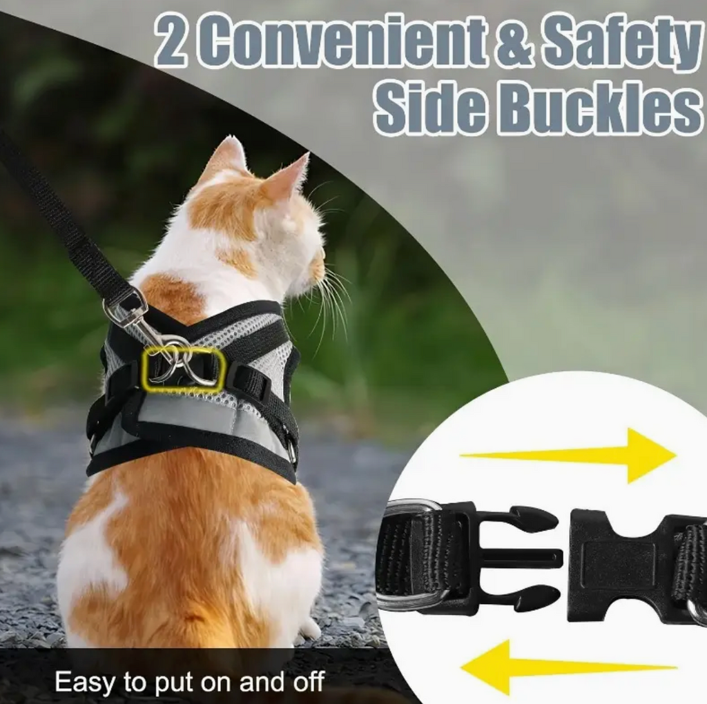 Cat & Dog Vest-Style Harness with Leash – Adjustable Escape-Proof Safety Set