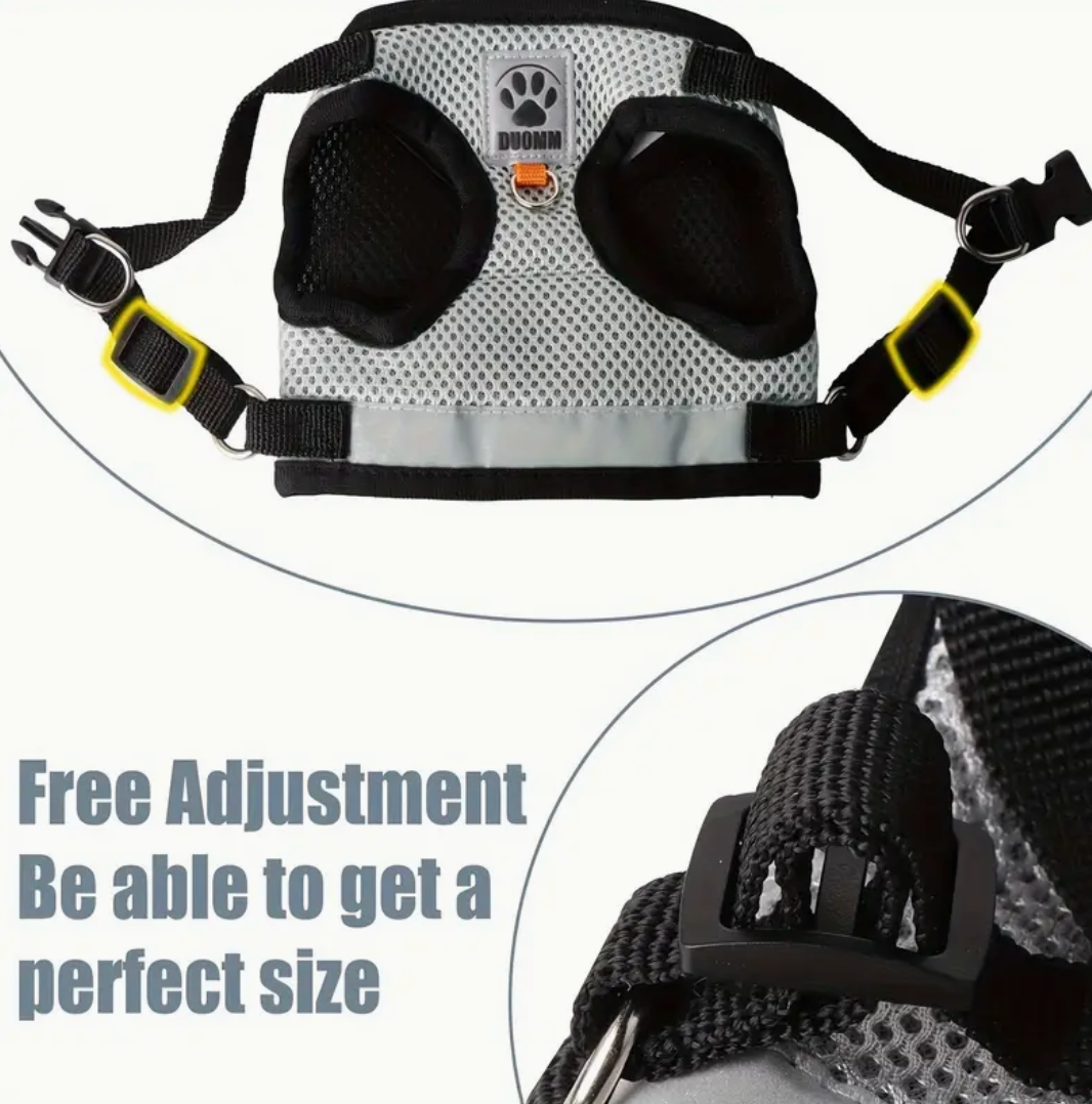 Cat & Dog Vest-Style Harness with Leash – Adjustable Escape-Proof Safety Set