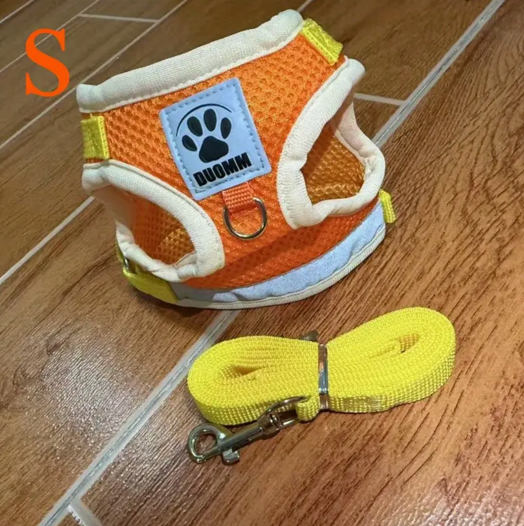 Cat & Dog Vest-Style Harness with Leash – Adjustable Escape-Proof Safety Set