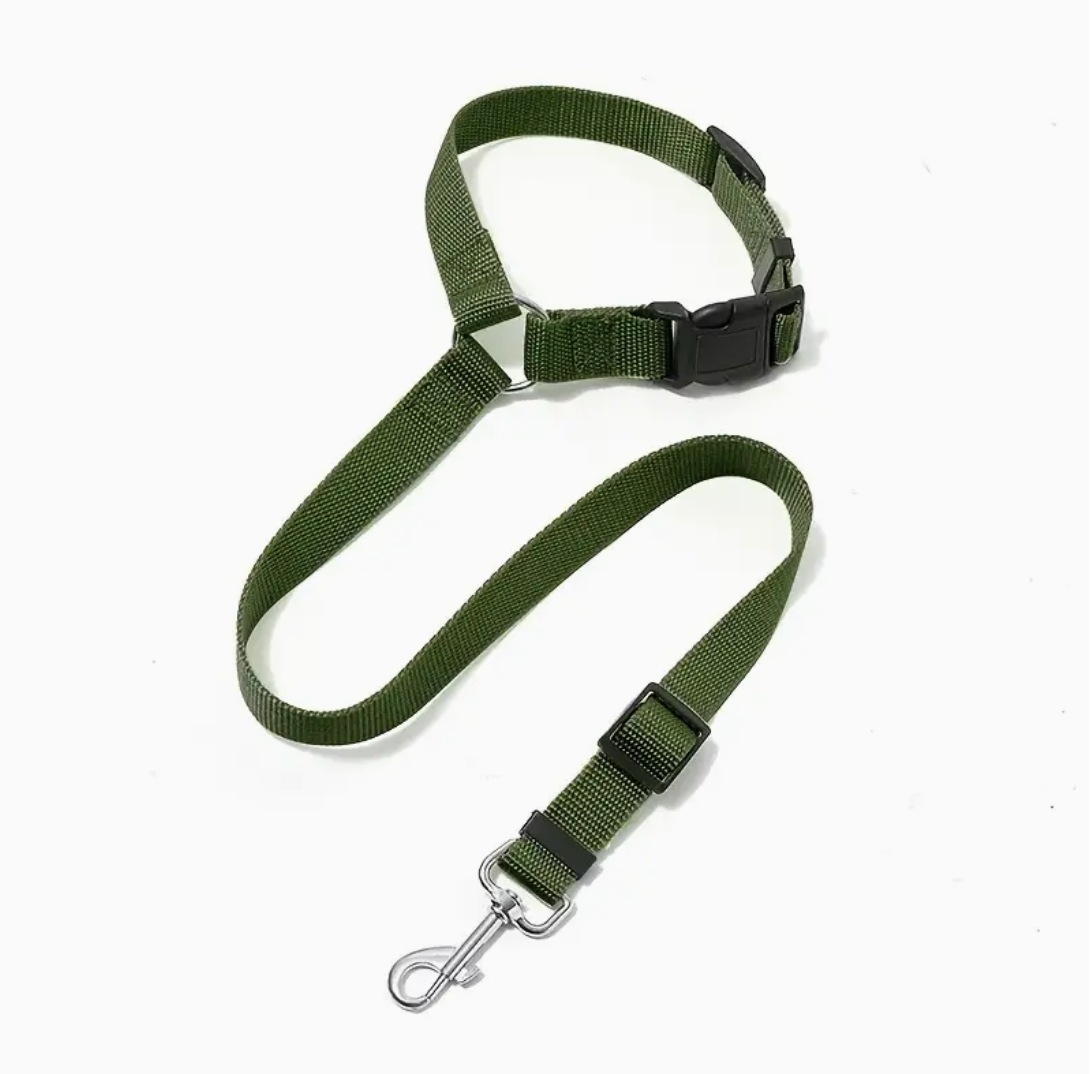 Adjustable Dog Car Seat Belt – Heavy-Duty Pet Safety Harness with Quick-Release Buckle for All Dog Sizes