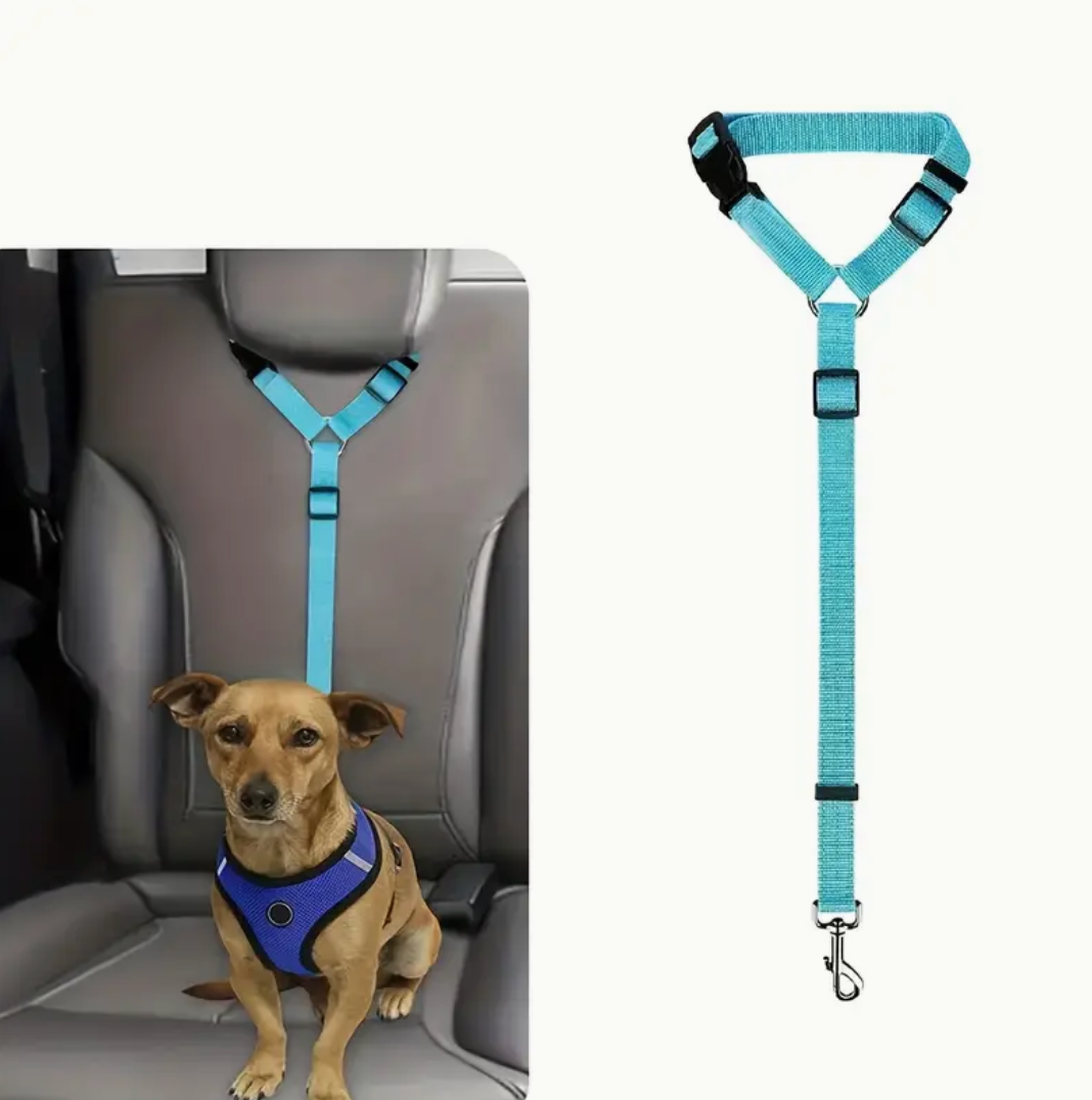 Adjustable Dog Car Seat Belt – Heavy-Duty Pet Safety Harness with Quick-Release Buckle for All Dog Sizes