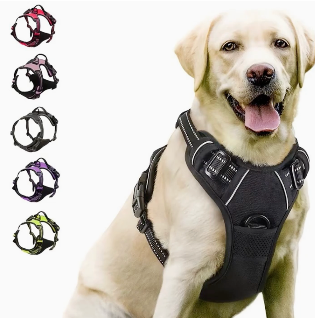 No-Pull Dog Harness with Front Clip – Reflective, Heavy-Duty Design with Easy-Control Handle (S/M/L/XL)