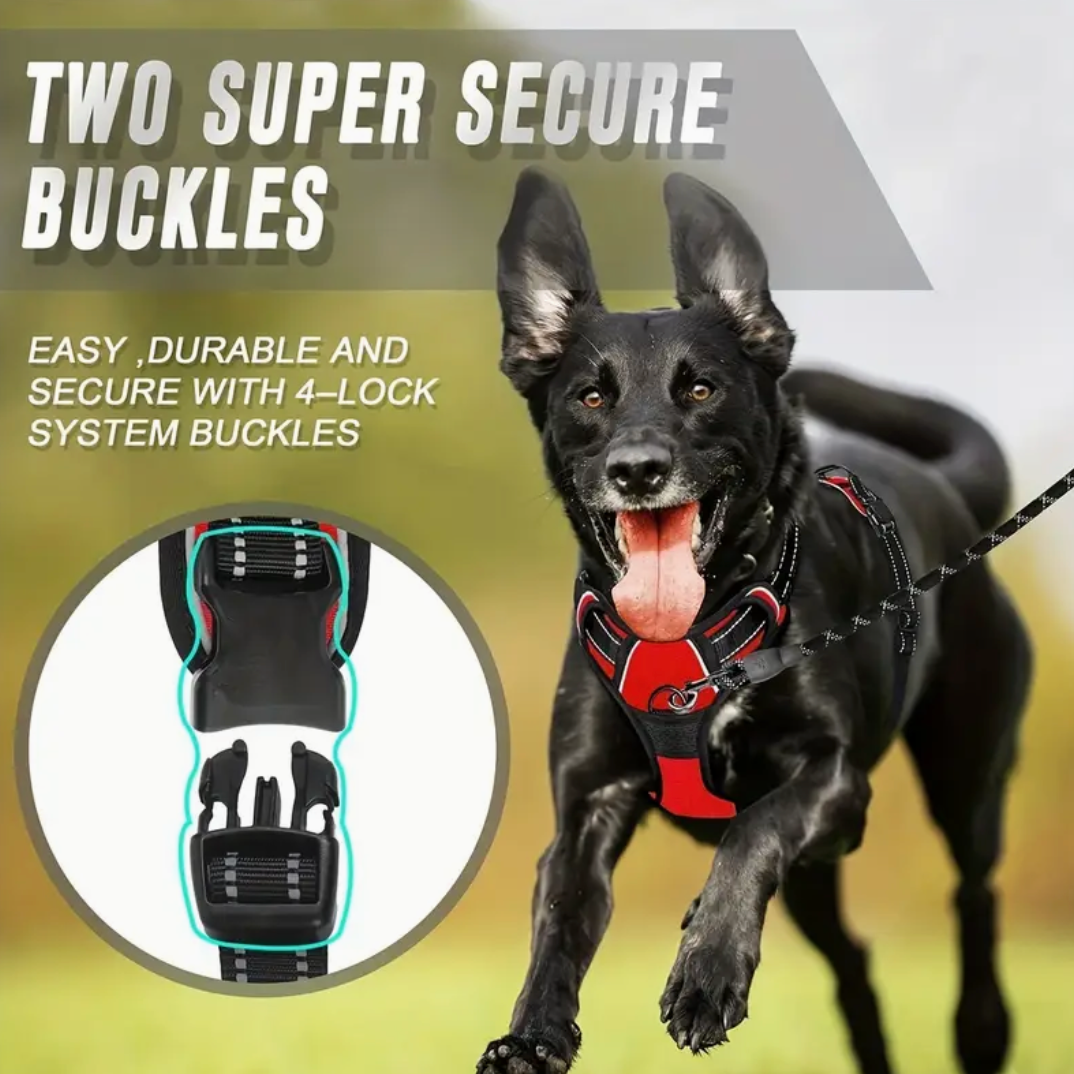 No-Pull Dog Harness with Front Clip – Reflective, Heavy-Duty Design with Easy-Control Handle (S/M/L/XL)