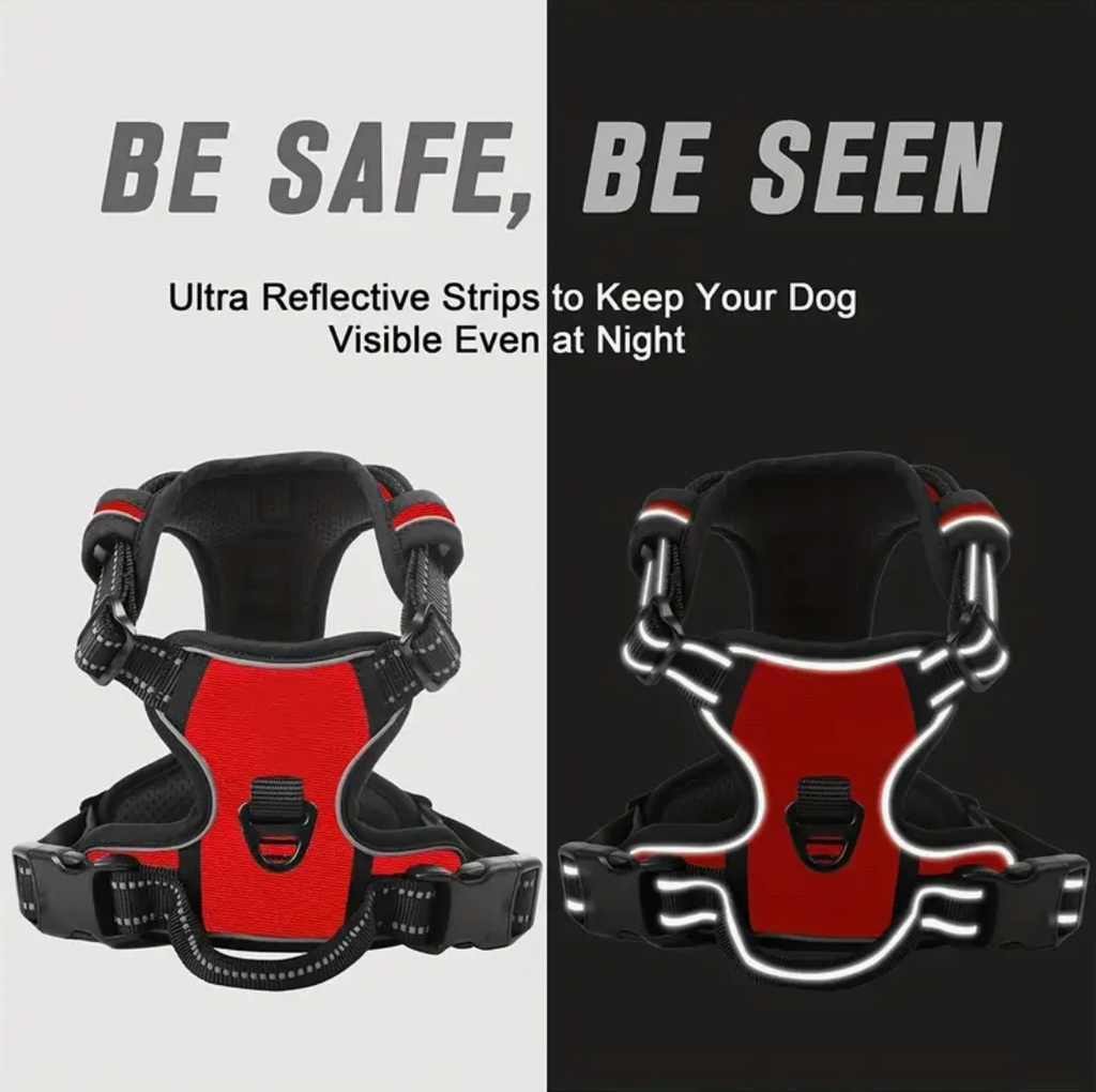 No-Pull Dog Harness with Front Clip – Reflective, Heavy-Duty Design with Easy-Control Handle (S/M/L/XL)