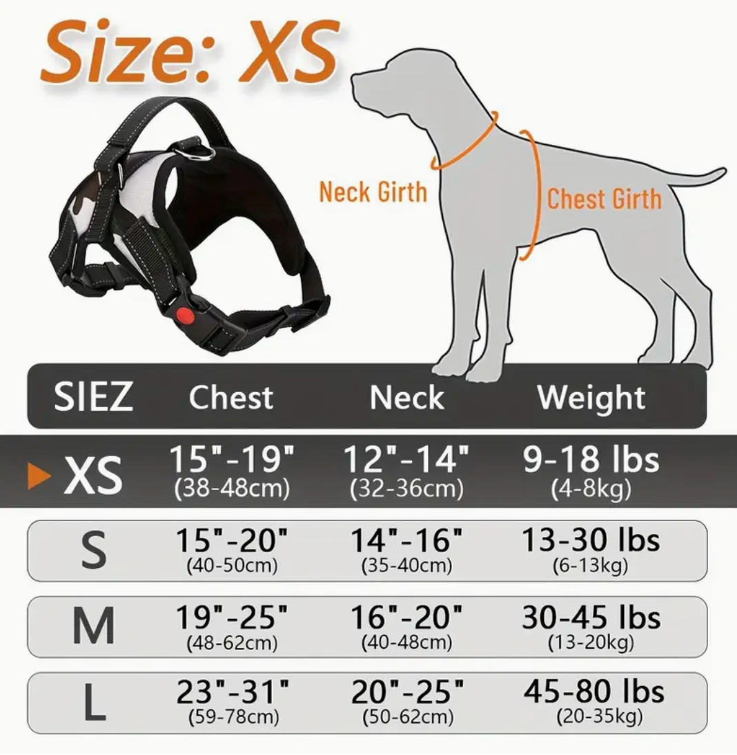 Doglee No-Pull Reflective Adjustable Dog Harness with Handle – XS to XL Sizes