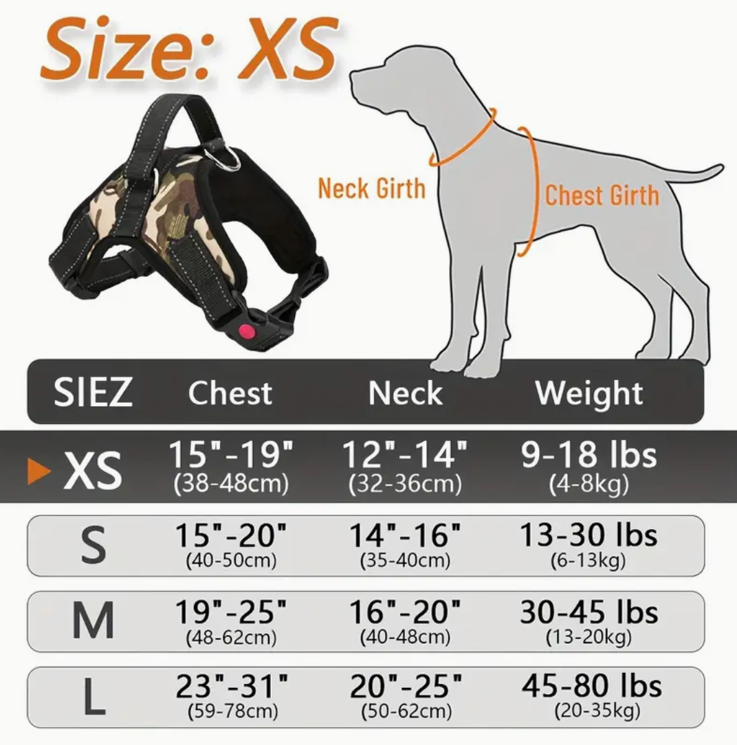 Doglee No-Pull Reflective Adjustable Dog Harness with Handle – XS to XL Sizes